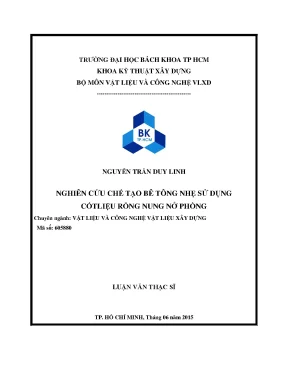 Nghiên cứu chế tạo bê tông nhẹ từ cốt liệu rỗng nung nở 