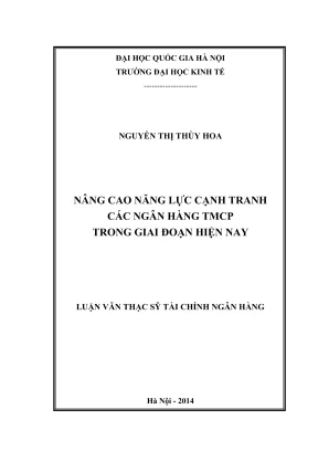 Chiến lược nâng cao năng lực cạnh tranh ngân hàng thương
