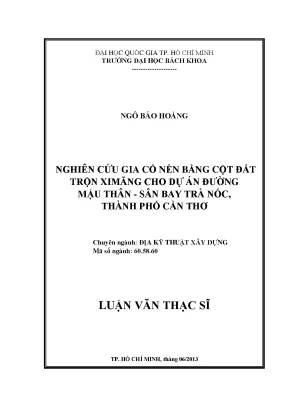 Nghiên cứu gia cố nền bằng cột đất trộn xi măng cho dự