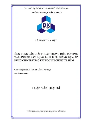 Ứng dụng giải thuật điều độ time tabling xây dựng lịch