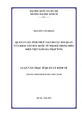 Quản lý giá tính thuế tại chi cục hải quan sân bay Nội
