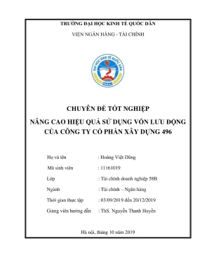 Cách Nâng Cao Hiệu Quả Sử Dụng Vốn Lưu Động Tại Công Ty