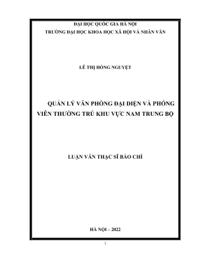 Luận Văn Thạc Sĩ Báo Chí: Quản Lý Văn Phòng Đại Diện &