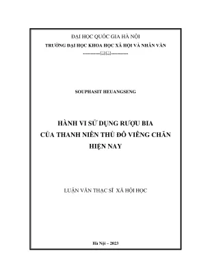Nghiên cứu hành vi sử dụng rượu bia của thanh niên tại