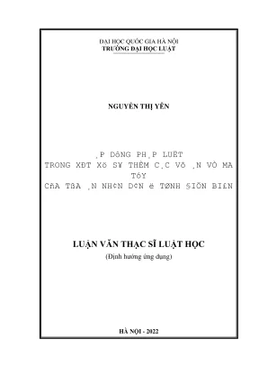 Luận Văn Thạc Sĩ Luật Học: Áp Dụng Pháp Luật Xét Xử Sơ