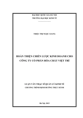 Hoàn Thiện Chiến Lược Kinh Doanh Cho Công Ty Cổ Phần Hóa