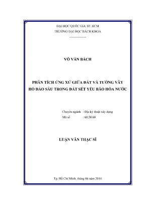 Phân Tích Ứng Xử Đất Và Tường Vây Hố Đào Sâu Trong Đất