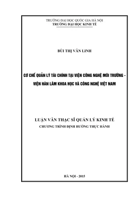 Quản lý tài chính tại Viện Công nghệ Môi trường: Luận