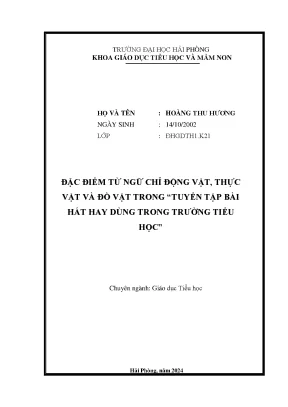 Đặc điểm từ ngữ chỉ động vật, thực vật và đồ vật trong