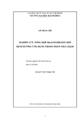 Luận Văn Thạc Sĩ Kỹ Thuật Hóa Học: Tổng Hợp Mnaihydroxit