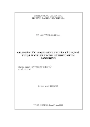 Giải pháp ước lượng kênh truyền kết hợp wavelet trong hệ