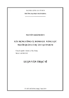 Luận Văn Thạc Sĩ: Công Cụ Đánh Giá Năng Lực Quản Lý Dự