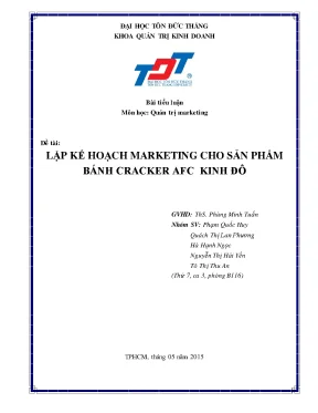 Lập Kế Hoạch Marketing Hiệu Quả Cho Bánh Cracker AFC Kin Đô
