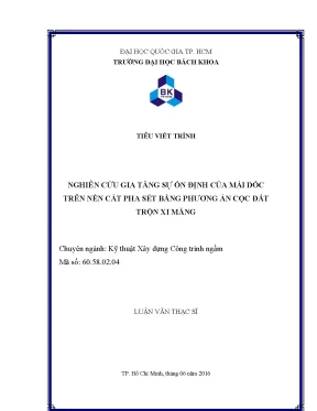 Nghiên cứu tăng cường ổn định mái dốc trên nền cát pha