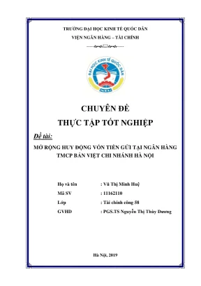 Chuyên Đề Thực Tập Tốt Nghiệp: Mở Rộng Huy Động Vốn Tiền 