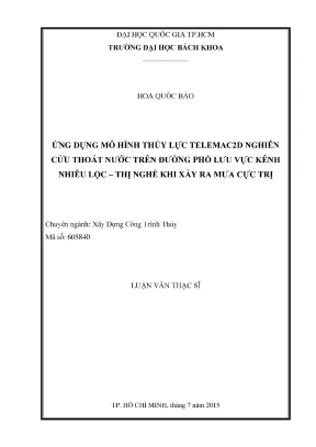 Ứng Dụng Mô Hình Thủy Lực TELEMAC 2D Nghiên Cứu Thoát