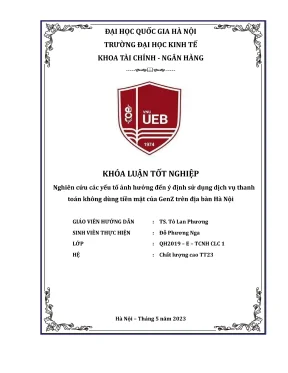 Nghiên cứu yếu tố ảnh hưởng đến ý định sử dụng dịch vụ