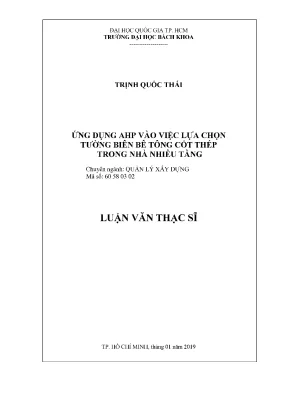 Ứng dụng AHP trong lựa chọn tường biên bê tông cốt thép