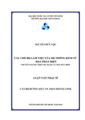 Luận Văn Thạc Sĩ: Thiết Bị Mạng & Nhà Máy Điện - Chế Độ