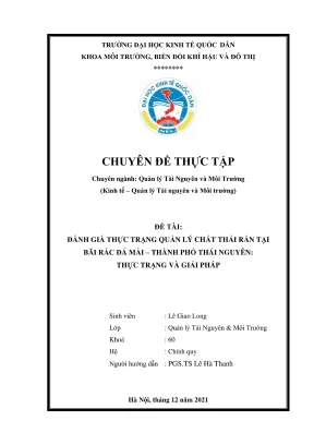 Đánh Giá Thực Trạng Quản Lý Chất Thải Rắn Tại Bãi Rác Đá
