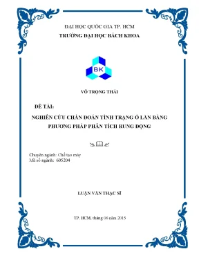 Luận Văn Thạc Sĩ: Chẩn Đoán Tình Trạng Ổ Lăn Bằng Phân