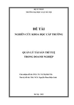 Nghiên cứu khoa học cấp trường: Quản lý tài sản trí tuệ