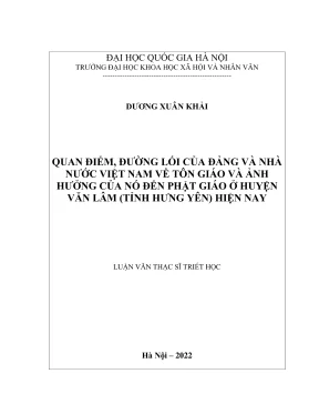 Luận Văn Thạc Sĩ: Quan Điểm Đường Lối Của Đảng Về Tôn