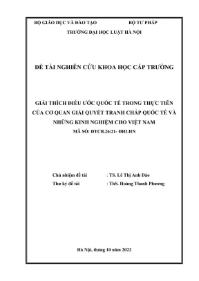 Nghiên cứu giải thích điều ước quốc tế và kinh nghiệm