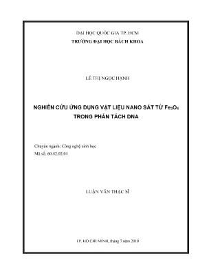Nghiên cứu ứng dụng vật liệu nano sắt từ Fe3O4 trong