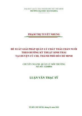 Giải Pháp Quản Lý Chất Thải Chăn Nuôi Bằng Kỹ Thuật Sinh