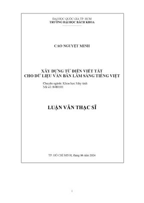 Luận Văn Thạc Sĩ: Xây Dựng Từ Điển Viết Tắt Cho Dữ Liệu
