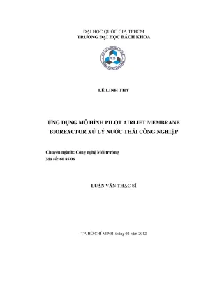 Luận văn thạc sĩ công nghệ môi trường ứng dụng mô hình pilot airlift membrane bioreactor ambr xử lý nước thải công nghiệp