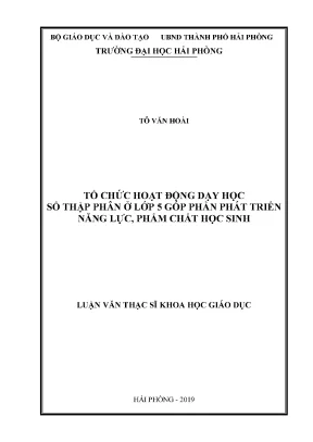 Luận Văn Thạc Sĩ: Dạy Học Số Thập Phân Lớp 5 Phát Triển