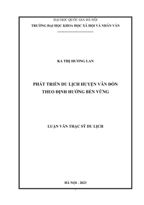 Phát Triển Du Lịch Bền Vững Tại Huyện Vân Đồn: Luận Văn 