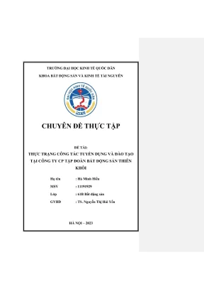 Thực Trạng Tuyển Dụng Và Đào Tạo Tại Công Ty CP Tập Đoàn 