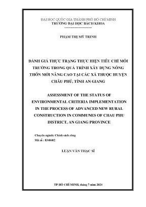 Đánh giá thực trạng tiêu chí môi trường trong xây dựng