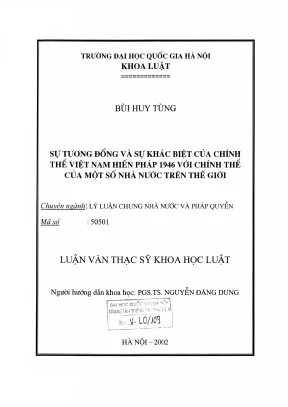 So sánh chính thể Việt Nam Hiến pháp 1946 với các nhà