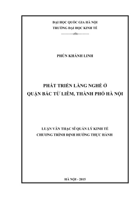 Luận Văn Thạc Sĩ: Quản Lý Kinh Tế Phát Triển Làng Nghề