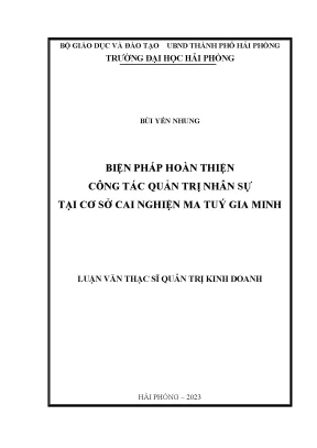 Biện Pháp Hoàn Thiện Quản Trị Nhân Sự Tại Cơ Sở Cai
