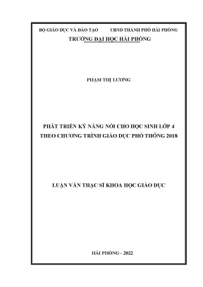 Phát Triển Kỹ Năng Nói Cho Học Sinh Lớp 4 Theo Chương