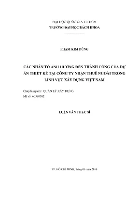 Các nhân tố ảnh hưởng đến thành công dự án thiết kế