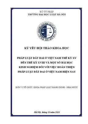 Pháp Luật Đất Đai Việt Nam Từ Thế Kỷ XV Đến XIX: Bài Học 