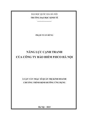 Luận Văn Thạc Sĩ: Năng Lực Cạnh Tranh Của PJICO Hà Nội
