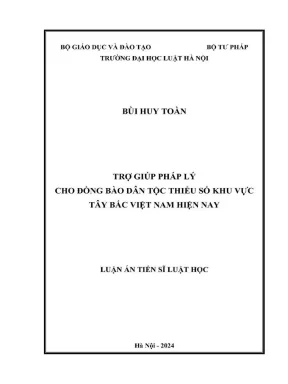 Luận án tiến sĩ luật học: Trợ giúp pháp lý cho đồng bào