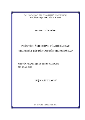 Phân tích ảnh hưởng của hố đào sâu trong đất yếu đến cọc