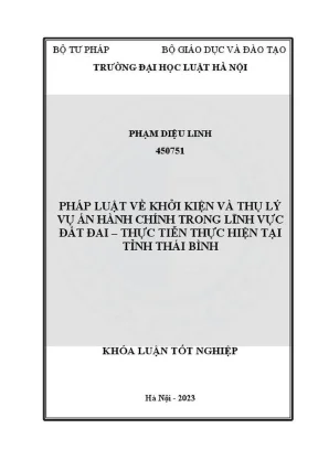 Khóa luận tốt nghiệp: Pháp luật khởi kiện và thụ lý vụ 