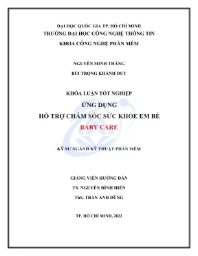 Khóa Luận Tốt Nghiệp: Ứng Dụng Baby Care Hỗ Trợ Chăm Sóc 