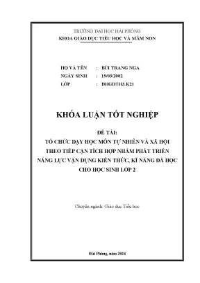 Phương pháp dạy học tích hợp môn Tự nhiên và Xã hội lớp