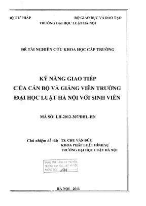 Nghiên cứu kỹ năng giao tiếp của cán bộ và giảng viên