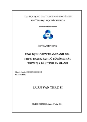 Luận Văn Thạc Sĩ: Ứng Dụng Viễn Thám Đánh Giá Sạt Lở Bờ
